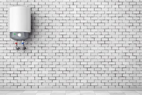 A compact, white water heater